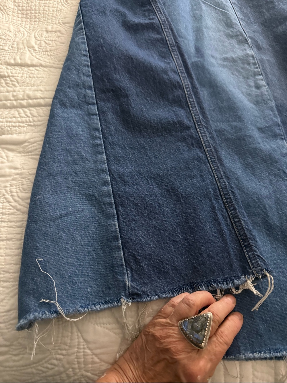 Wrangler cowboy Wide-Leg Two-Tone Blue Jeans for Women - Picture 15 of 16